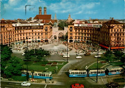 German landmarksMercedes-BenzSparkasseKarstadtOsramMun Postcard