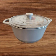 New White Casserole Dish PARINI Flameproof With Lid 1.5 Quart New In Box