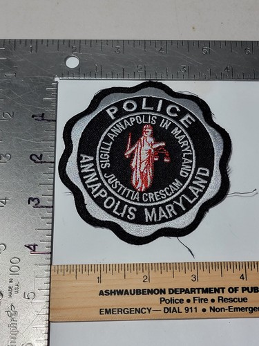 LE7 B11 patch Police Maryland Annapolis Black Grey Used