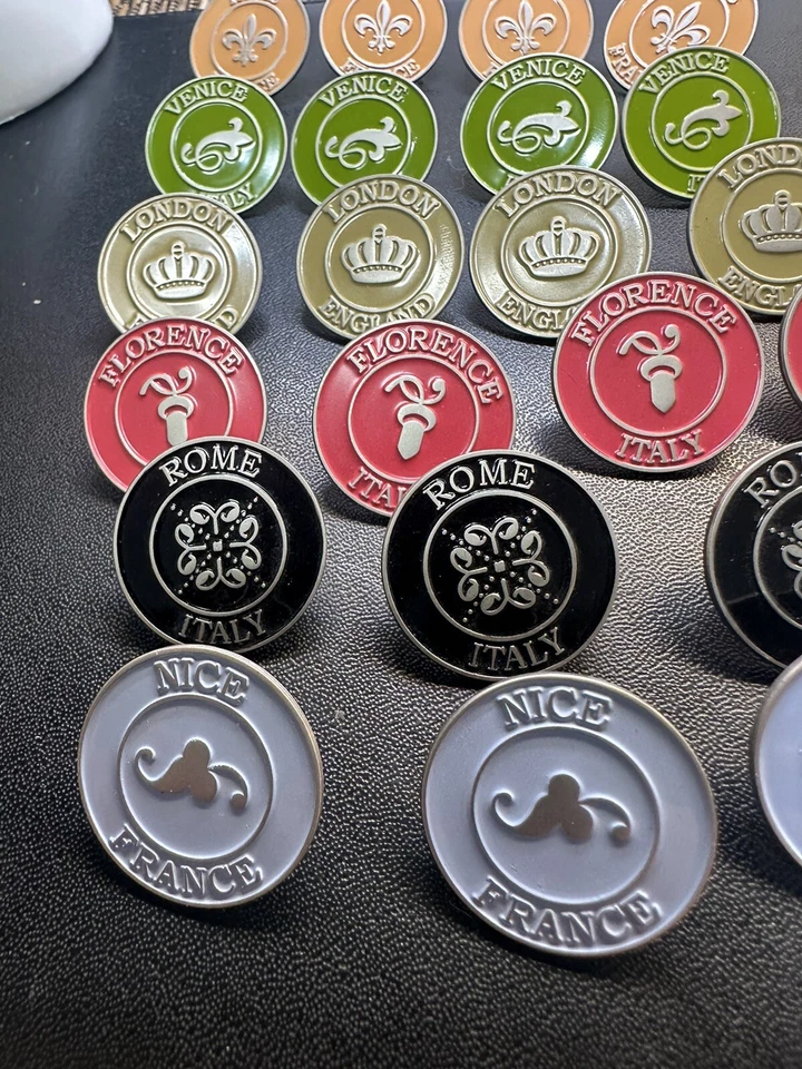 Ballard Designs City Push Pin Set of 20 Italy France England Multiple Colors - Image 2 of 4