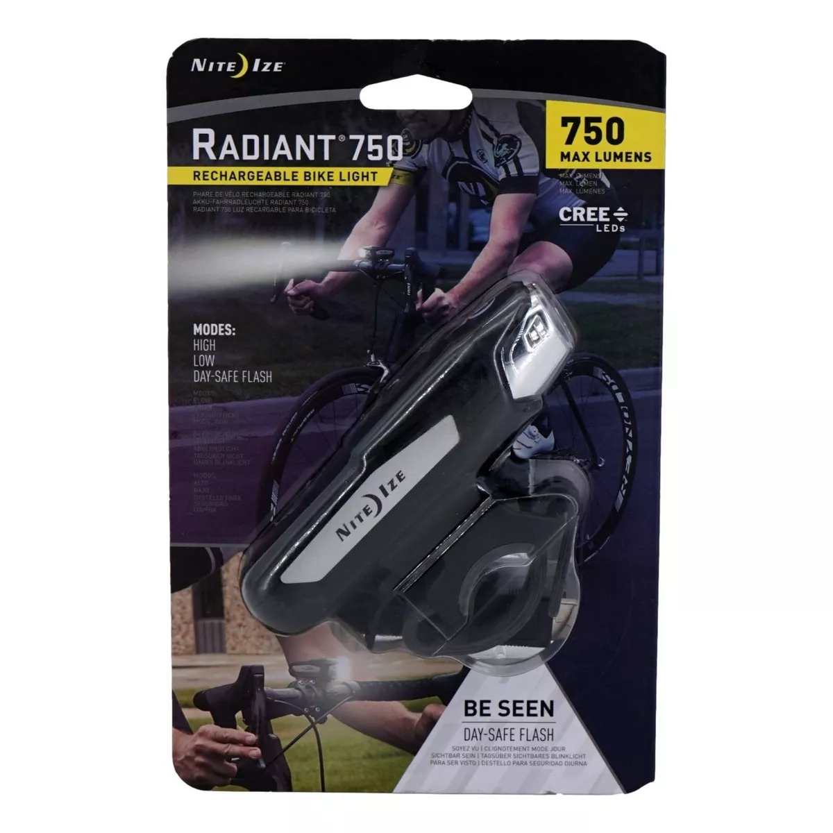 Nite Ize Radiant 750 Rechargeable Bike Light 750 Lumens Headlight Black New