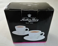 2 Mint New Box Anthon Berg Espresso Cup Saucer Hotel Palazzo Piccolomini Ashtray