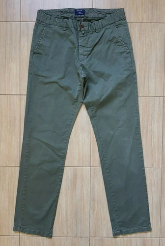 Men's GANT Soho Khaki Green Pants/Trousers, Size W32/L31 (on label W31/L32)
