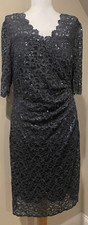 NIGHTWAY Womens Lace Sequin Evening Formal Dress - Sz 12