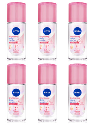 6 x Nivea Extra Bright Sakura Deep Serum 10X Vitamin C Deodorant Roll-On 40ml