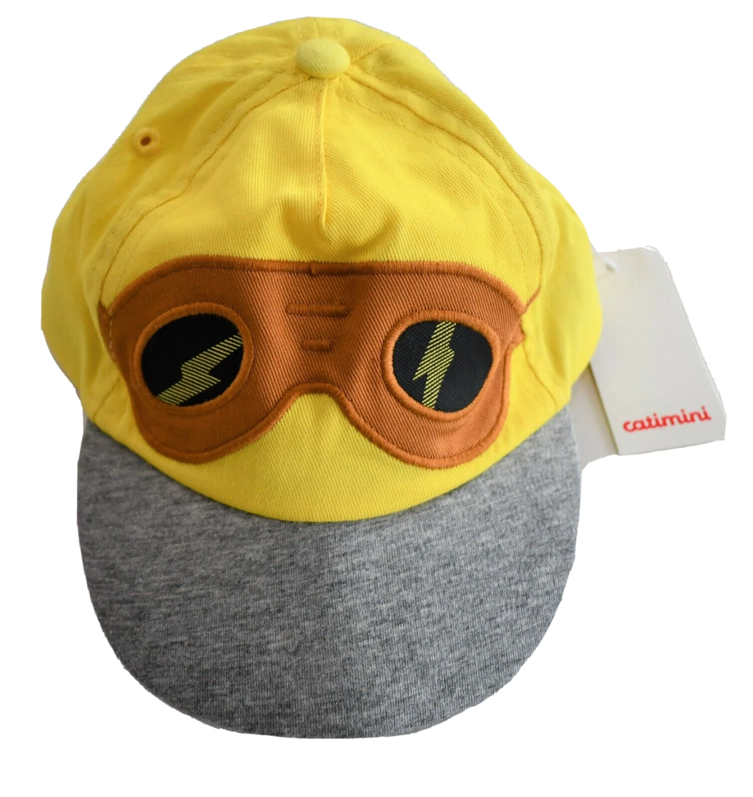 NEW CATIMINI BABY Yellow Gray COTTON BASEBALL Hat Baby Cap 46cm 12/18 Months