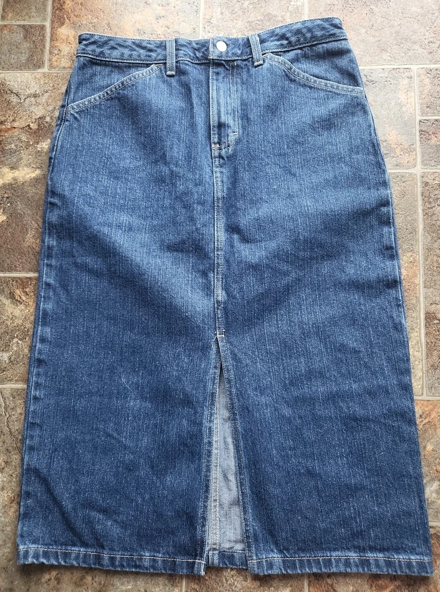 Mid length on sale denim skirts vintage