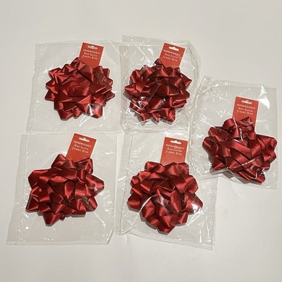 Paper Source Red Satin Jumbo Gift Bow 7   New Lot Of 5
