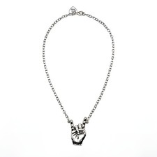 Authentic Rock Rebel Rocker Hand Pendant Chain Necklace NEW