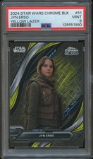 Jyn Erso 2024 Topps Chrome Black Yellow Lazer Refractor Star Wars 71/75 PSA 9