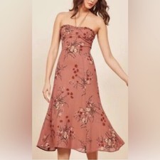 Reformation Harley Convertible Midi Dress Queen Floral Pink Size 0