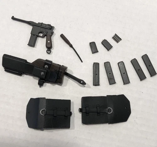 ONE SIXTH WORKSHOP , GERMAN MAUSER 713R MACHINE PISTOL SET - 1/6 SCALE