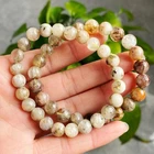 7.8/8.3mm 2pcs Genuine Natural Cat's Eye Feldspar Crystal Round Beads Bracelet