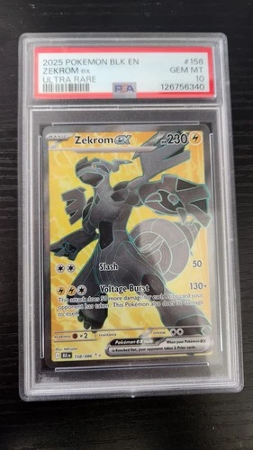 Pokémon TCG Zekrom Ex 158/086 Ultra Rare Black Bolt PSA 10