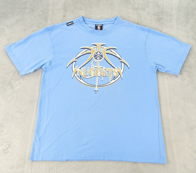 Denver Nuggets Shirt VTG Y2K UNK NBA Light Blue Short Sleeve Men Large Cotton