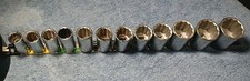 Craftsman 12 Dr. Chrome 12pt Shallow Metric Socket Set 14-32 Mm. With Rail.