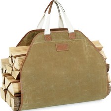 INNO STAGE Canvas Log Carrier Bag,Durable Wood 44" L x 21" W, Khaki