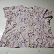 SCRUB STAR LADIES hearts TOP SCRUB TOP SIZE  XL small and big  POCKET