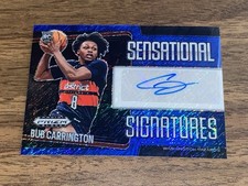 2024-25 Panini Prizm Black Bub Carrington Blue Shimmer Auto RC FOTL /25 SSP 