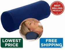Memory Foam Cervical Neck Roll Pillow Round Support Pain Relief