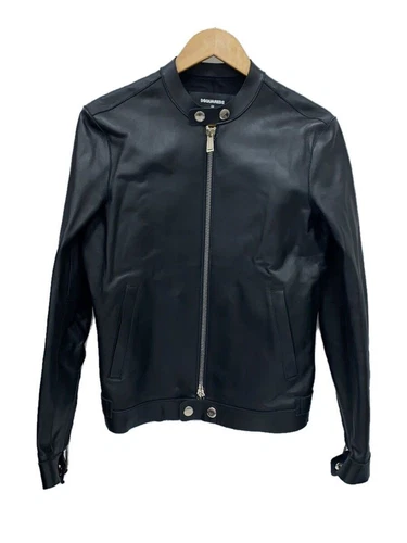 DSQUARED2 GIACCA RIDERS 16AW SINGOLA 44 PELLE Nero S74AM0620
