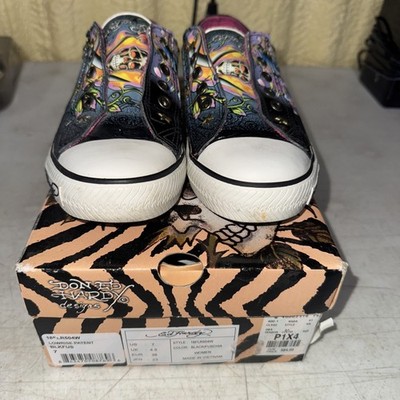 Don Ed Hardy Ladies Skull Slip On Shoes Size 7