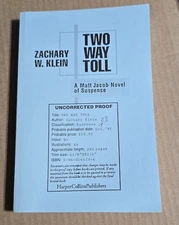 Two Way Toll By Zachary Klein Arc Uncorrected Proof