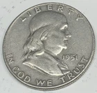 # C8533    FRANKLIN  HALF DOLLAR  COIN,   1951-D