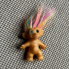 Vintage Russ Troll Doll Rainbow Hair Rare Heterochromia Different Colored Eyes