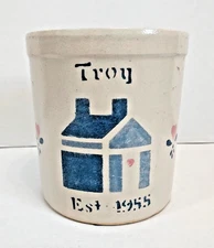 ROBINSON RANSBOTTOM Roseville Ohio High Jar 2 Qt Troy EST 1955 Utensil Crock