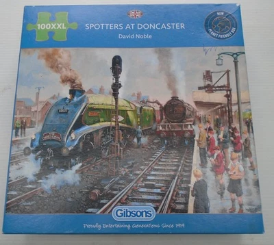 ( Train) Spotters at Doncaster 100 XXL piece jigsaw puzzle by Gibson Complete - Image 1 of 3
