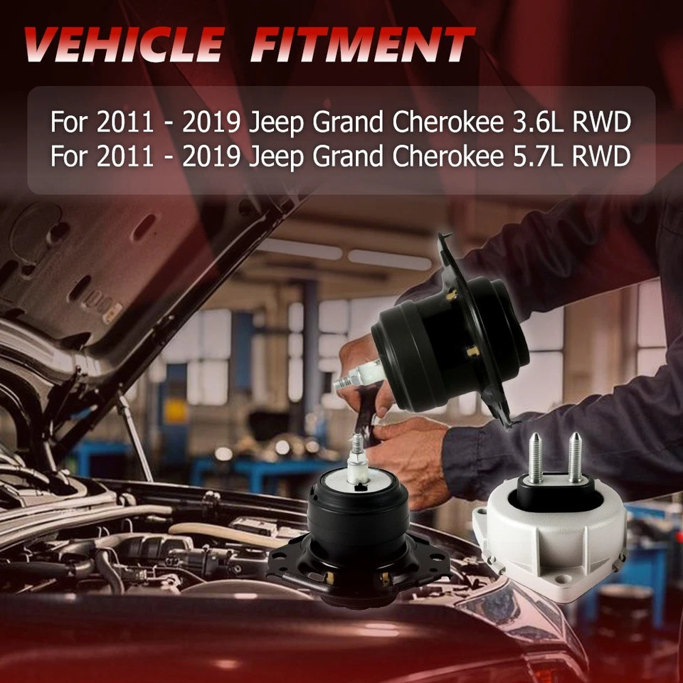 Engine Motor & Trans Mount 3Pcs Set For 2011-2019 Jeep Grand Cherokee 3.6L 5.7L - Imagem 3 de 4
