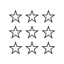 Small Star Symbol outline Vinyl Decals set of 9 stars Stickers Sheet