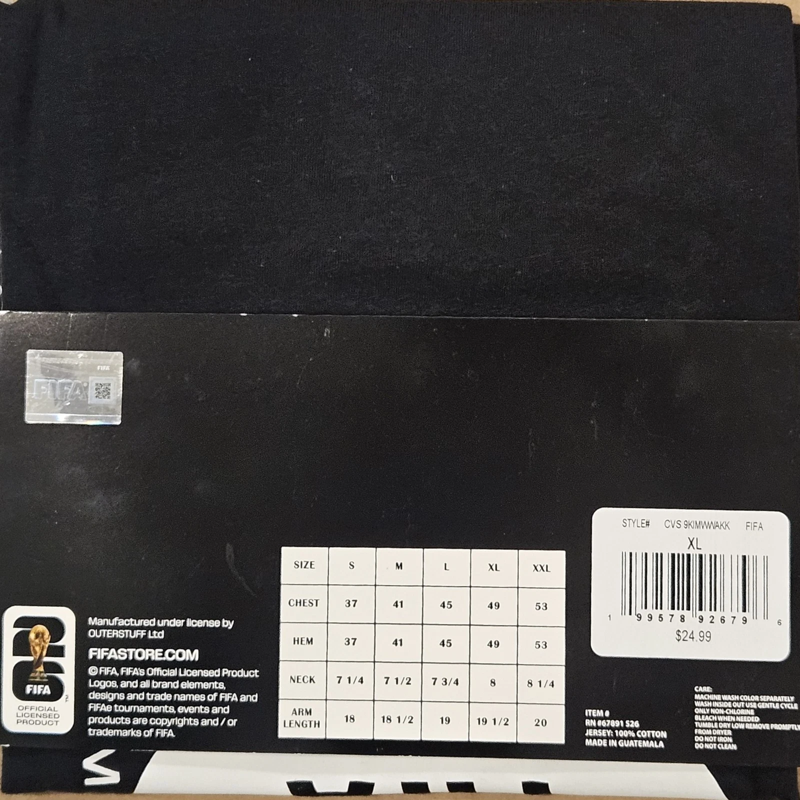 Original World Cup 2026 USA T-shirt XL Black