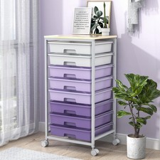 SYKIARIOL 8 Drawers Rolling Storage Trolley, Utility Storage Cart on Lockable Wh