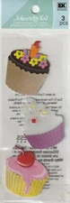 Jolee's by You 3-D Epoxy Stickers CUPCAKES Birthday Theme 81301 Fast FREE ship!
