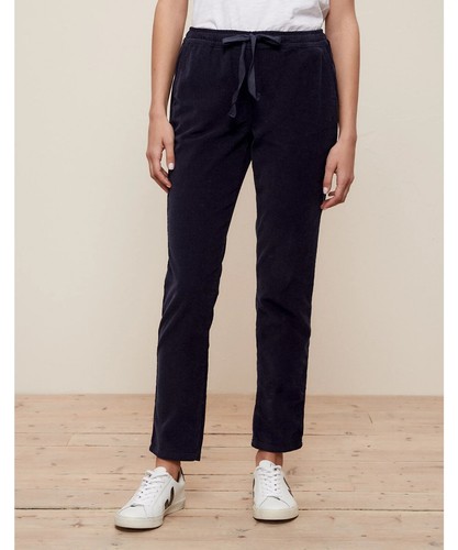 The White Company Cotton Cord Tapered Trousers Joggers Size 6 Navy BNWT - Picture 2 of 7