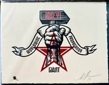 OBEY GIANT "HAMMER AND FIST" LETTERPRESS PRINT SHEPARD FAIREY