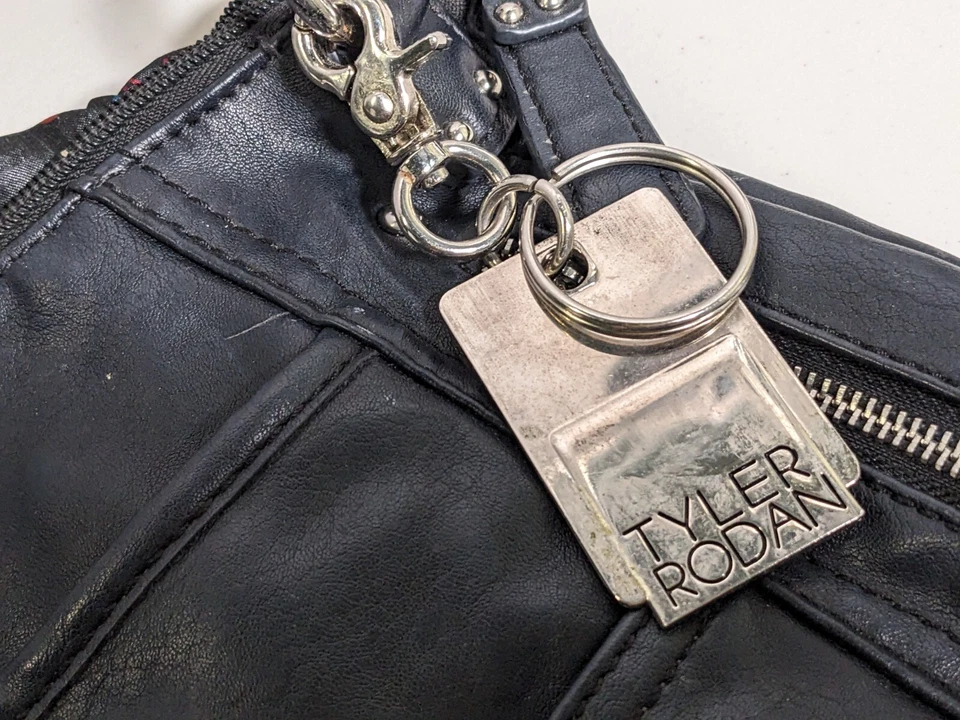 Tyler Rodan Black Faux Leather Purse Handbag Multi Pocket Compartment - Image 2 of 4