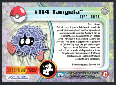 1999 tangela pokemon card value Base Set First Edition #66(Shadowless) This attack does 30 damage times the number of heads TANGELA CARD #114 POKEMON TRADING