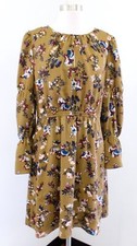 Ann Taylor Olive Floral Print Cinched Bell Sleeve Shift Dress Size M Casual
