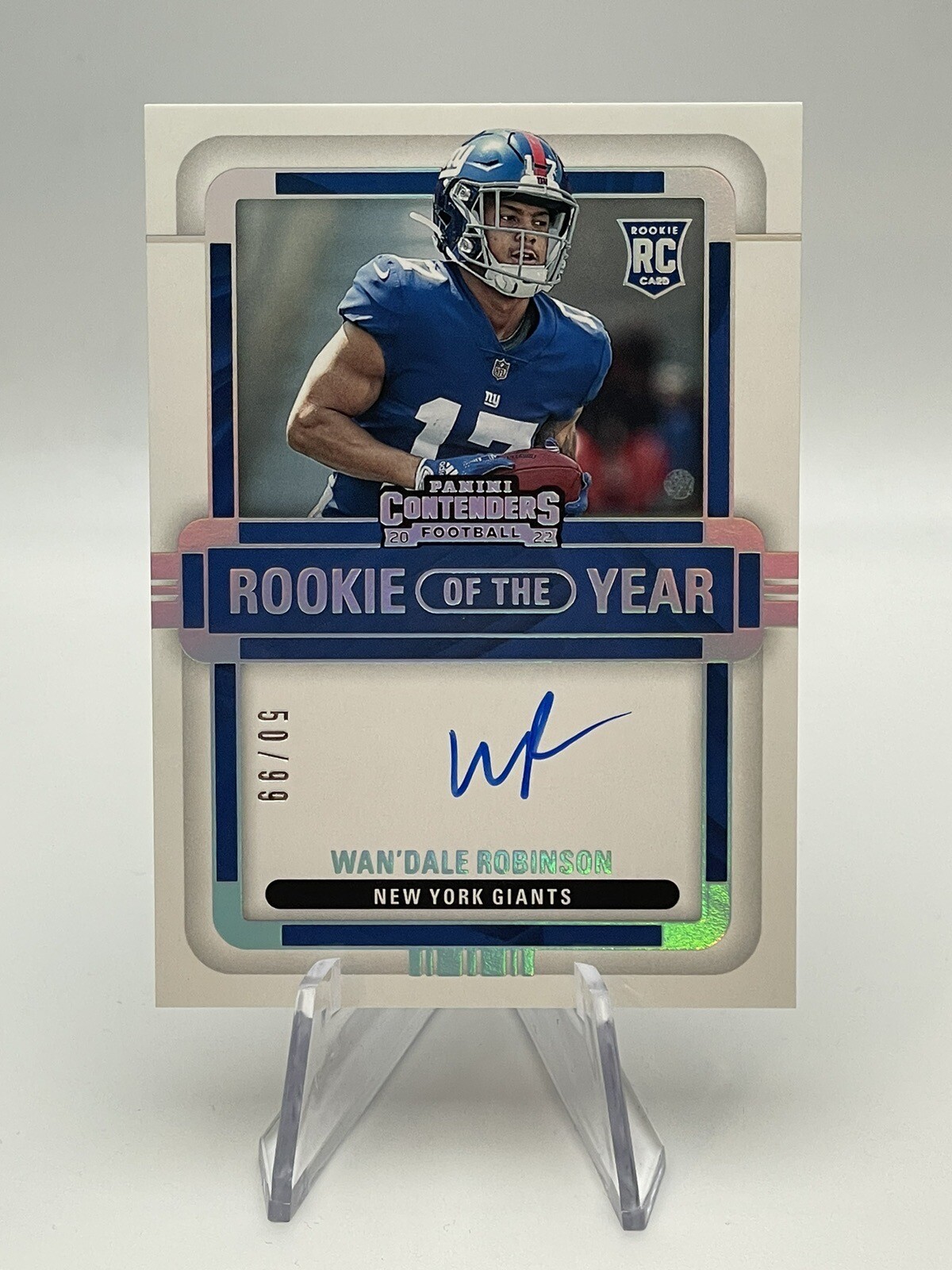 2022 panini contenders Wan'Dale Robinson /99 ROY On-Card auto Giants