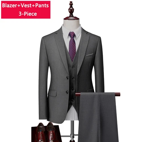 ( Sakko + Weste + Hose ) Boutique Herren Anzug 3-teiliges Set Bräutigam Brautkleid - Bild 27 von 52