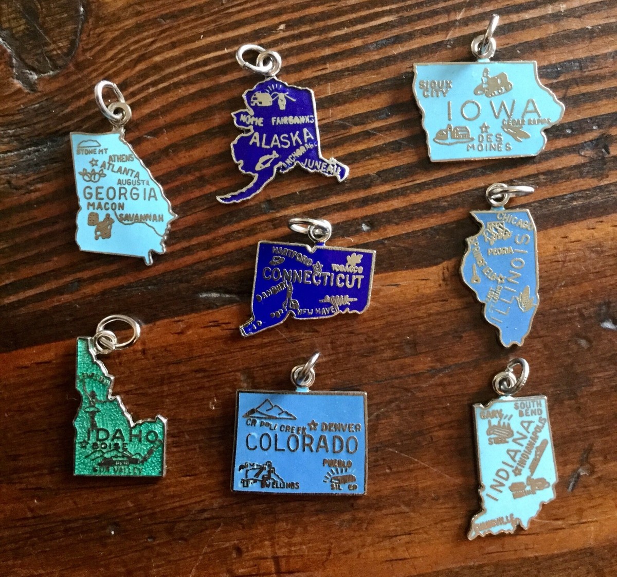 Alaska State Charm Antiqued Sterling Silver Alaska State Charm Antiqued Sterling Silver