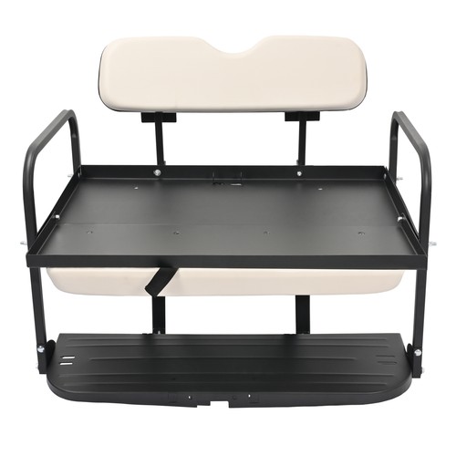 Off-White Golf Cart Folding Rear Flip Back Back Seat For EZGO Marathon Pre-1994
