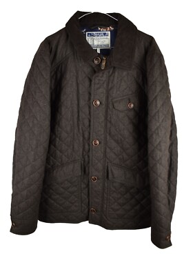JOULES braune Steppjacke Gr. L Herren Full Zip wattiert Freizeit Outdoor