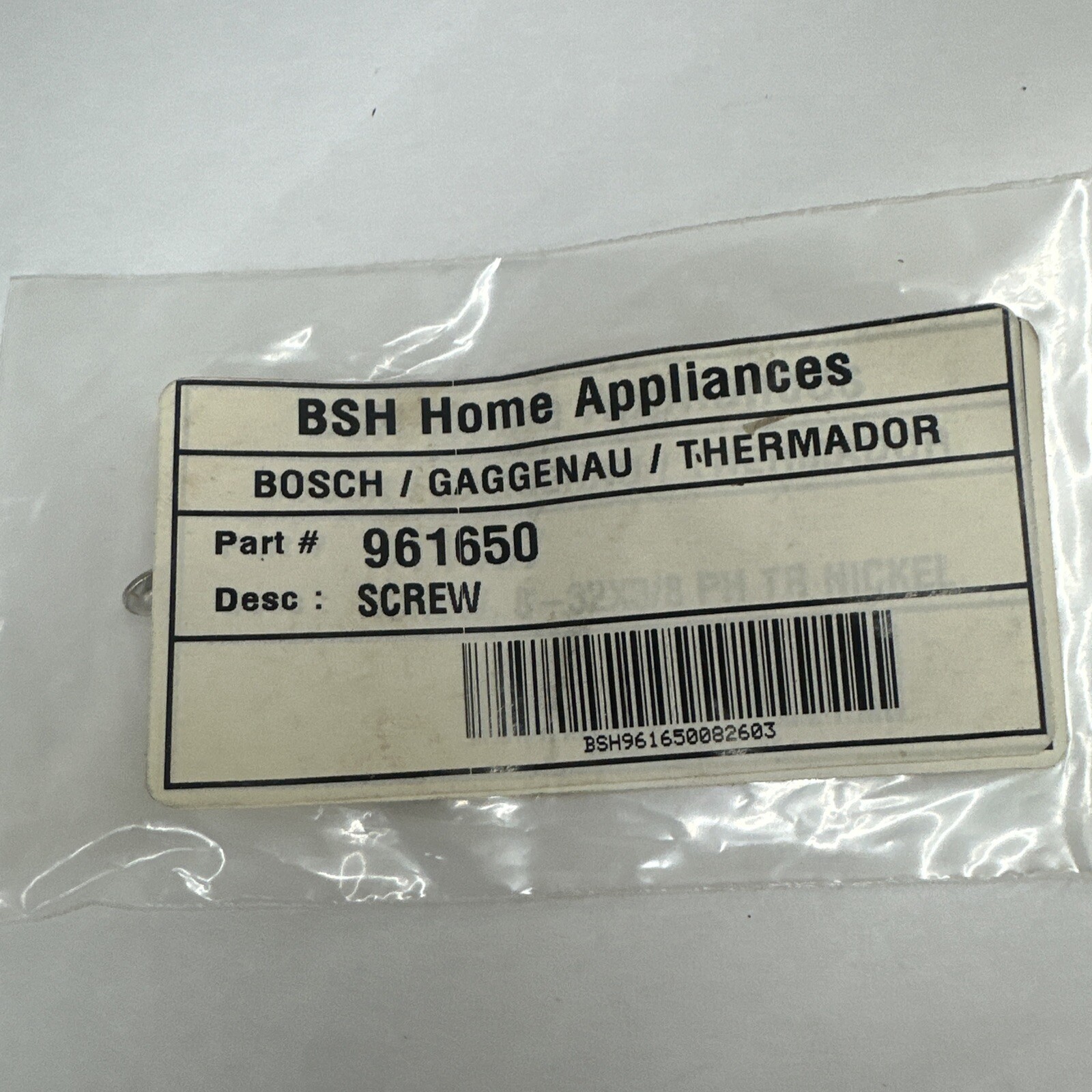 Bosch Screw 8-32x3/8 PH TR Nickel, Part# 00961650