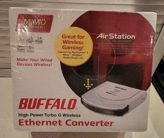 BUFFALO AIR STATION TURBO G HIGH POWER ETHERNET CONVERTER MODEL  WLI-TX4-G54HP