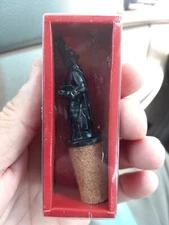Liberty Statue black Wine Bottle Stopper, Double Nice Company, New In Box BE