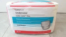 CARDINAL HEALTH Underwear Heavy Absorbency - 20pcs #SMALL/MEDIUM - NEW